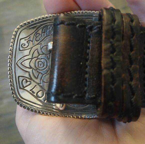 Brighton Heart Soul Love Honor Leather Belt. - Picture 4 of 15